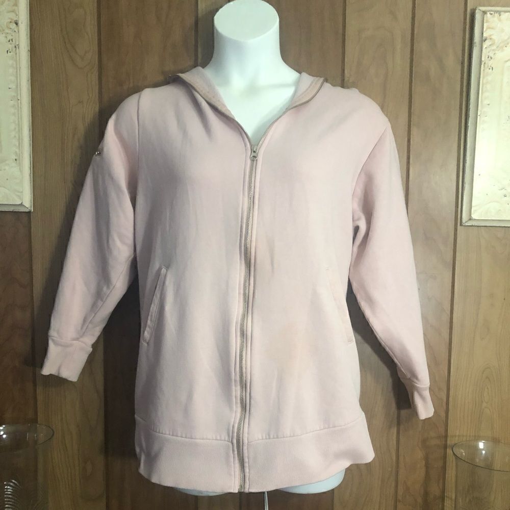 Forever 21 womens full zip hoodie. Size small. Pale pink. EUC